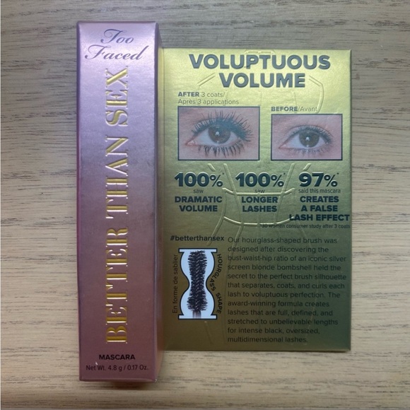 Too Faced Award Winning Black "Better Than Sex Volumizing Mascara" 🆕 🔴 - Picture 3 of 15
